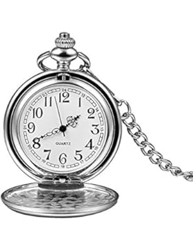 Xigeya Moderne Taschenuhr, Glatter Edelstahl, arabische Ziffern, Silberfarben