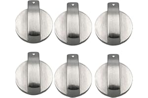 Bestine Manopole del Fornello Manopola per Piano Cottura a Gas Fornelli Forno 6 MM Stufa Accessori Cucina Universale Manopole da di Ricambio Adattatori Controllo Rotante in Metallo Argento (6,6MM)