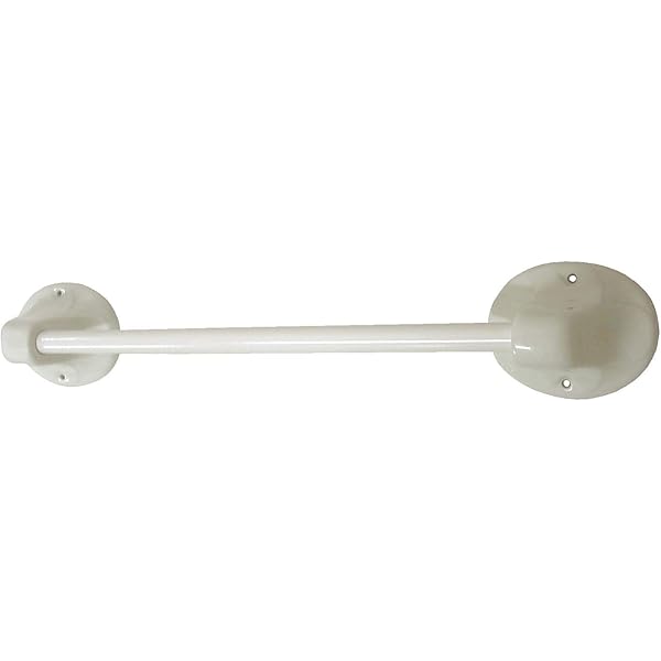 TOALLERO Pared Porcelana con Barra Madera Blanco ...