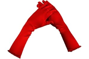 JIAHGUK Girls Princess Dress Gloves Flower Girls Wedding Gloves White Long Five-Finger Satin Elbow Gloves Fancy Dress Kids Hands Gloves Accessories for Halloween Costume Proms Christmas Party