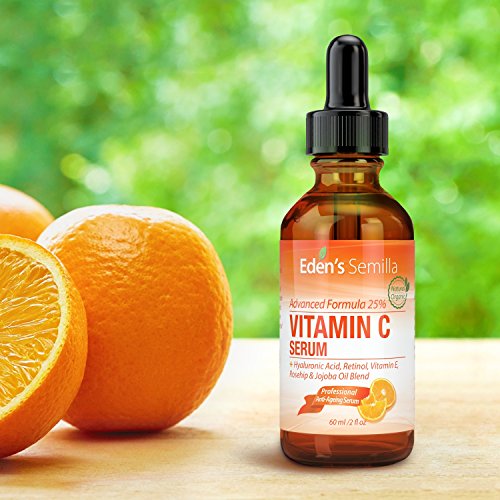 25% VITAMIN C SERUM 60ml – EINE LEISTUNGSSTARKE, HOCHENTWICKELTE FORMEL- Hyaluronsäure, Retinol, Vitamin E und eine Hagebutten – & Jojobölmischung. Das beste Anti-Aging Serum für das Gesicht- es fördert die natürliche Schutzbarriere der Haut, ersetzt verlorengegange Feuchtigkeit und reduziert dramatisch feine Linien und Fältchen. Eine natürliche Mischung an klinisch geprüften Inhaltsstoffen. Festerere, weichere gesünder aussehende Haut. - 7
