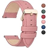 Fullmosa Uhrenarmband, Cross Serie Echtes Lederarmband Ersatzband Smart Watch Armband mit Edelstahl Metall Schließe 14mm Pink