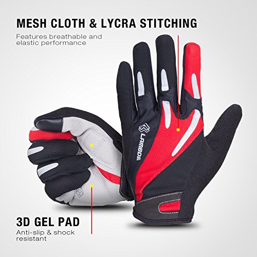 4ucycling Touchscreen Fahrradhandschuhe mit Gel Padded Super Atmungsaktiv Radsport Handschuhe - 4