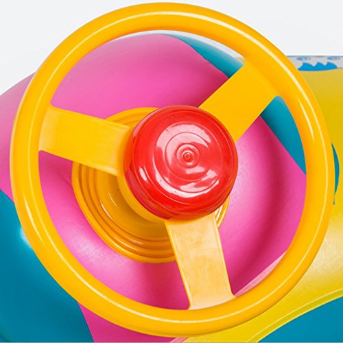 MagiDeal Baby Schwimmhilfen Schwimmen Ring mit Sonnendach 0-3 Jahre Aufblasbares Kinderboot für Wasserspaß Familienspaß in See Meer Schwimmbad - 9