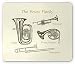 Produktbild Music Mouse Pad, Brass Family Instruments Drawing of Tuba Trumpet Trombone and French Horn, Standard Size Rectangle Non-Slip Rubber Mousepad, Army Green Ivory Khaki 9.8 X 11.8 inch