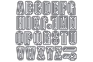CYFUN DESIGN Lettere maiuscole lettere lettere lettere alfabetiche per fare biglietti goffratura stencil fustellatura modello di punzonatura artigianato fatto a mano metallo fustelle per fai da te, scrapbooking