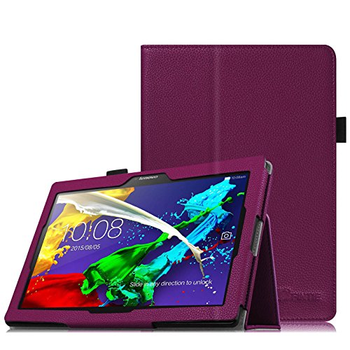 Fintie Lenovo Tab 2 A10-30 / Tab 2 A10-70 / Tab 3 10 Plus Hülle Case - Folio Kunstleder Schutzhülle Tasche Etui mit Auto Schlaf / Wach Funktion für Lenovo Tab 2 A10-30 / A10-30L / A10-30F / Tab 2 A10-70 / A10-70L / A10-70F / TAB3 10 Plus / Tab 3 10 Business 10,1 Zoll Tablet, Lila