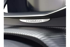 AUTOCOVR Couverture Intérieur en Acier pour Peugeot.208 II & 2008 II - 1 Pièce Combiné d'instruments Emblème Plaque Brossé Fait Sur Mesure Inox