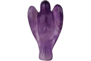 Morella piedra preciosa gema amatista ángel talismán para llevar 3,5 cm en bolsa de terciopelo