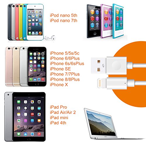 Ulinek Lot de 3 C  ble Lightning de Chargeur iPhone 2m C  ble iPhone Charge Rapide pour Apple iPhone 8 Plus   7 Plus   6s Plus   5c   5s   5   Se iPad