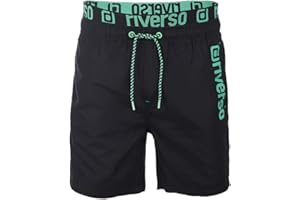 riverso Badehose Herren Regular Fit RIVBobby Badeshorts Sporthose Schwimmhose Shorts Kurze Hosen Print Elastischer Bund Schwarz Grün Orange Rot S M L XL XXL 3XL 4XL 5XL