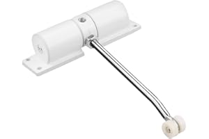 Offfay Door Closer, Automatic Door Closers for Interior Doors, Adjustable Hydraulic Spring Loaded Self Closing Gate Hinge for Weights 20-35kg, with Adjusting Rod and Screws (White)