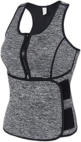 TanQian Neoprene Sauna Sweat Vest, Waist Trainer Corset Slimming Vest for Women Weight Loss with Adjustable Waist Shaper Belt (Zip-Snowflake, 6XL)