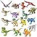 Produktbild FutureShapers 16er Set Dinosaurier Figuren Jurassic World Spielzeug Bausteine 3D Puzzle Adventskalender Inhalt für Kinder