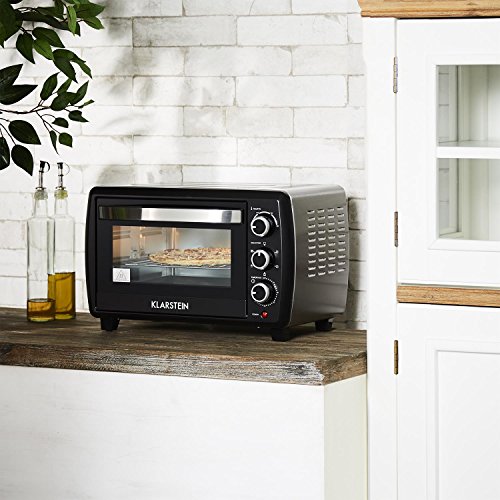 Klarstein Omnichef 20 2G Mini-Backofen Mini-Ofen Backofen Tischbackofen (1500W Leistung, 20 Liter Volumen, 100-230°C Betriebstemperatur, Garzeit-Timer, inkl. Backblech, Rost und Grillspiess) silber-schwarz - 3