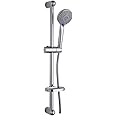 Royal Apex Slide Bar Shower Kit Shower Head and Stainless Steel Slide Bars Shower Hose and Soap Dish - NSB-8002