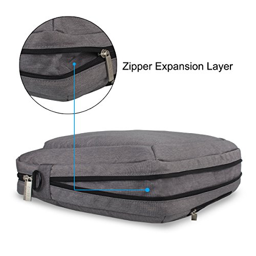 Zikee 13,3-14 Zoll wasserfeste und 360° stoßfeste Messenger-Bag als Schutz für Ihren Laptop/Notebook mit Handgriff und Schultergurt für Schule, Studium, Reisen und im Büro und für geschäftliche Nutzung (Grau) - 6