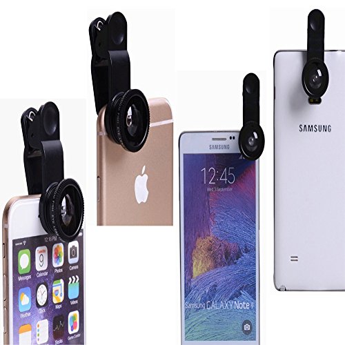 Vi-GO,Lenti Smartphone,obiettivo mobile, 3 in 1 Kit obiettivo per fotocamera,2in1 Micro lente+lente super-grandangolare, Universal puÃ² applicare a IPhone,SUMSUNG Smart Phone e cosÃ¬ via.