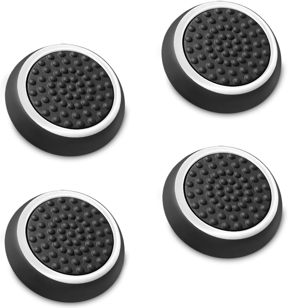 Analog çubuk, Joystick, Thumbstick başlıkları, koruyucu kapak, kulplar, silikon kapaklar, PS5,4,3 ile uyumlu Gamepad - Siyah/Beyaz - 4 adet
