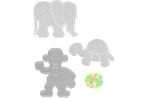 ‎HAMA Hama MAXI Perlen - Beutel mit Stiftplatte 8211 Affe, 8201 Elefant und 8210 Schildkröte + Gratis 20 Maxi XL HPT Leuchtperlen Glow in the Dark