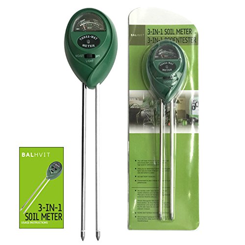 Balhvit® 3-in-1 Bodentester, Bodenmessgerät für Pflanzen, Pflanzkübel Boden-pH und Feuchte, Lichtstärke Meter Pflanze Tester für Gartenbau, Pflanzen Wachstum, Rasenpflege (keine Batterie erforderlich) - 2