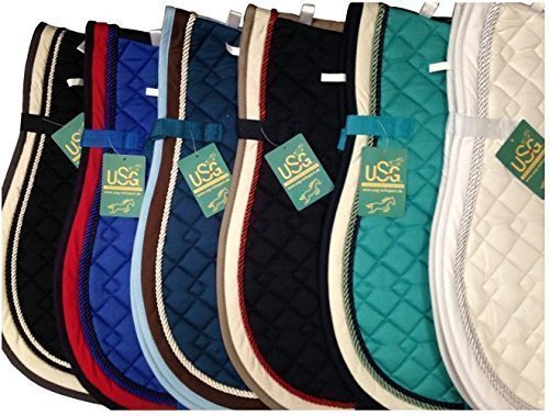 USG-Quilted-Saddle-Cloth-With-Rope-Binding-General-Purpose-Full-Size-A-Variety-Of-Colour-Combinations-Available-Matching-Fly-Veils-Available-To-Order-Seperately-Look-Great-At-Home-Or-Competitions