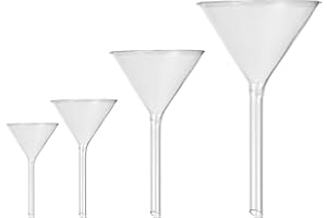 iplusmile Kurzschaft Glastrichter - Labor Borosatglas Trichter - konischer Scheidetrichter Set für Organische Analytische Chem 40mm 50mm 75mm 100mm - Perfektes Utensil für die Küche und Labor