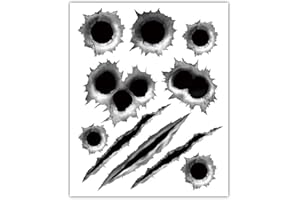 ‎VDARK VDARK Auto Aufkleber 3D Einschusslöcher Vinyl Film Zeichen Film Versteckter Aufkleber PVC Wasserdicht Reflektierend für Lkw Körper Stoßstange Vorne Hinten Tür Kofferraum Kit Pac Pack von 1 (STICKER-B)