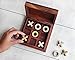 Produktbild Neujahr Geschenke, Handgeschnitzt Hölzerne Tic Tac Toe Spiel Zehe Brettspiel Set 2 In 1 Messing Noughts and Crosses Urlaubsreisen Xs und Os für Kinder Erwachsene