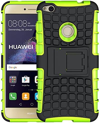 P8 Lite 2017 Case,Premium TPU Silicone Shockproof Protective Hard Case Cover with Kickstand for Huawei P8 Lite 2017- Green