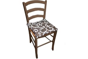 Russo Tessuti 6 Cuscini Sedie Cucina Coprisedia Imbottiti Laccetti Fantasia Ghirigori B&A-Fango