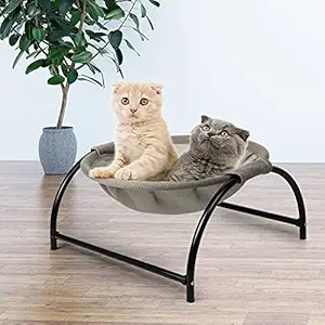 LOOBANI Cat Hammock Cat Bed Hammock Dog Bed, Removable & Washable Elevated Cat Bed, Comfortable and Breathable Cat Hammock Pet Supplies, Easy to Assemble Cat Bed for Indoor & Outdoor