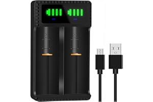 PowerTrust Universal Intelligent Battery Charger for 21700 18650 18500 18350 26650 20700 22650 18490 17670 17500 10440 14500 Rechargeable Batteries IMR/ICR/Li-ion/INR