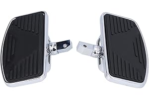 Annjom 2 Pieces Motorcycle Footrests Adjustable Rear Passenger Side Steps, Wide Footrests 1 Pair of Footrests