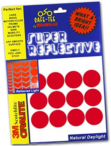 Safe-Tee Reflective RED CIRCLE (x12) Stickers