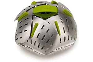Joseph Joseph Bloom Folding Steamer Basket for Vegetables, compact storage - Stainless Steel, 24, Green