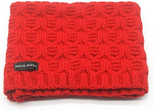 DOEUS Autumn Winter Warm Kids Girls Boys Collar Scarf Cotton O Ring Neck Scarves Neckerchief for Christmas Thanksgiving New Year Gift for Child 2-13 Years (Red)