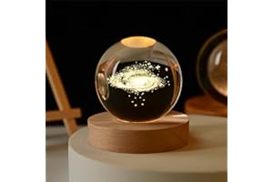 BESOT Cristales Bola de Cristal Galaxy Star 3D Regalos creativos Procesamiento Home Feng Shui Escultura Crystal Craft Decoración de Cristal (60mm)