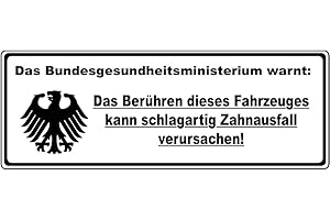 ‎STICKER-DEALER Aufkleberset 2 Stück: Das Berühren dieses Fahrzeugs kann Zahnausfall verursachen Sticker Auto Motorrad LKW ca. 10x4 cm