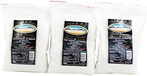 CUOR DI SALE - Whole Fine Salt - 105,8 Ounces Kit Sicily Natural Sea Salt - Natural, Hand Harvested - Without Dyes, Chemicals and Preservative Additives