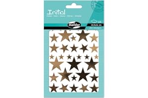 Maildor AE027O - Un sachet de gommettes Initial 4 planches 10,5x16 cm, motifs Etoiles Or et argent (152 stickers)