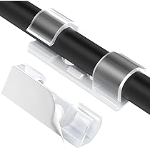 60 Clips Câbles Adhésifs AGPTEK - Organisateur Fils Transparent Pour Bureau, PC, Voiture