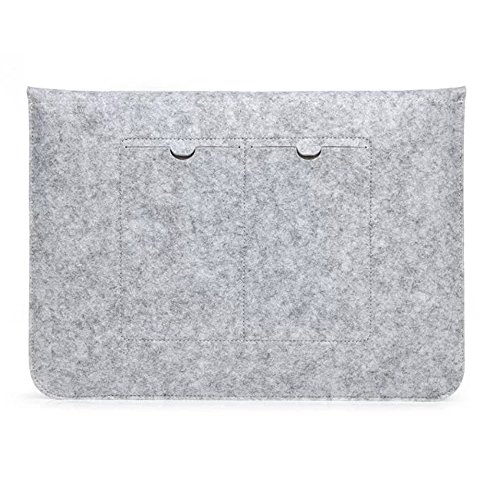XGUO Klettband ShockProof MacBook Air iPad Pro 11.6-15.4 Zoll Filz Sleeve Hülle Ultrabook Laptop Tasche für Apple MacBook Air/ MacBook Pro und vieles mehr (11.6 Zoll, Grau) - 2
