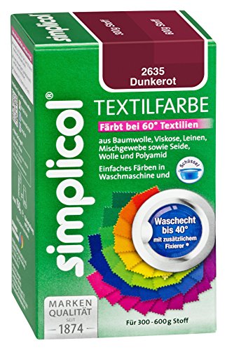 Preisvergleich Produktbild Simplicol Textilfarbe mit Färbesalz Dunkelrot 150g