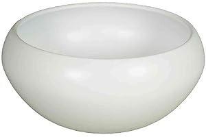 innaGLAS Coupe de Fleurs en céramique, Blanc Mat, 10,5cm, Ø20,5cm - Pot Fleurs/Pot céramique