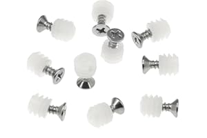 DDHOMIN 100 PCS Plastic Hinge Dowel Inserts with Screws,Hinge Expansion Dowels