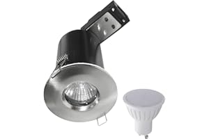 MANNINGHAM LIGHTING LED Fire Rated Bathroom Shower Downlight Can GU10 Recessed Ceiling Down Light Spotlight IP65 Polished Chrome