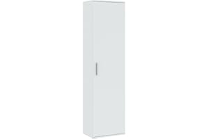 ‎OGGI Oggi Carpino Kleiderschrank, 1türiger Kleiderschrank Mehrzweckschrank, Praktischer und Solider Allzweckschrank mit 1 Tür für unterschiedliche Räume, 184,7x50,2 (HxB) Weiß