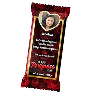 Katha Chocolates Propose Valentines Day Gift, Personalized Chocolate Large Bar + Label - Specially for Your Love, Girlfriend, Boyfriend (100g) (Milk)