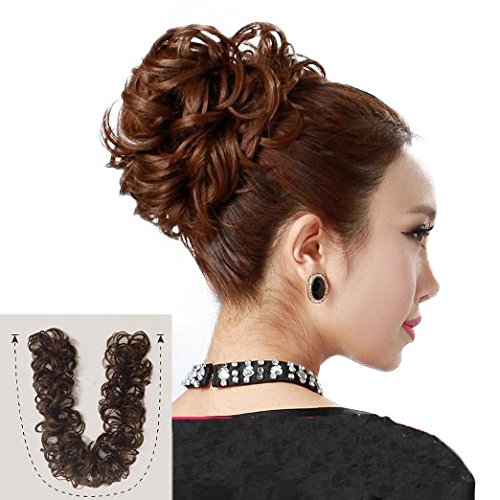 PRETTYSHOP XXXL Hairpiece Hair Wrap Scrunchie Scrunchy Updos, VOLUMINOUS, Curly Messy Bun,